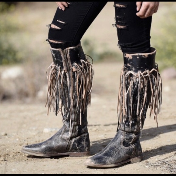 🔥LAST ONE Bed|Stu Hoplia Fringe Trim Riding Boot - Picture 2 of 3